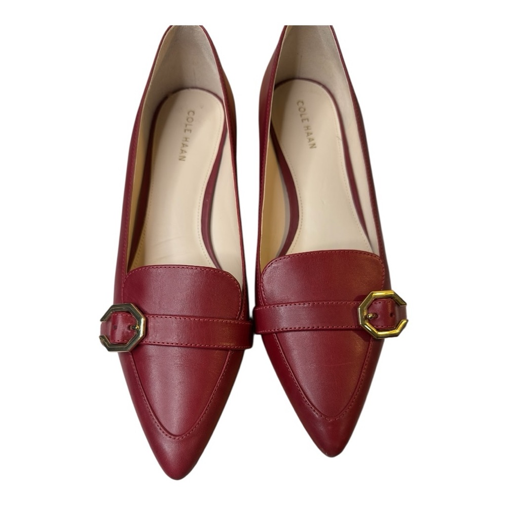 Cole Haan Leela Skimmer Red Leather Flat Size 8B - Picture 14 of 15